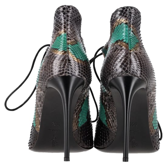 Roland Mouret – Schnürsandalen mit Schlangenmuster aus grünem Leder - Image 5