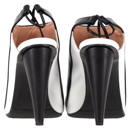 Roland Mouret Damier Slingback-Stiefeletten aus schwarzem Leder - Image 6