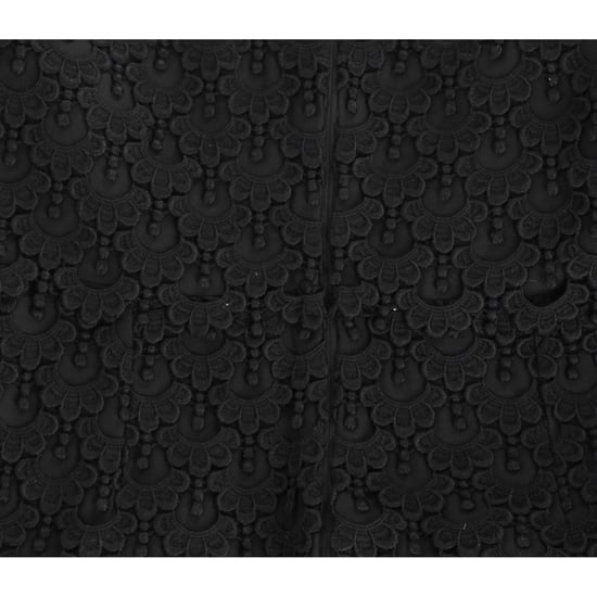 Schwarzes, mittellanges Kleid von Valentino aus Baumwolle mit Spitzenmuster - Image 6
