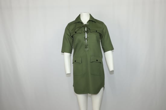 Zadig & Voltaire Record Brodé Tigre Hemdkleid aus khakigrüner Baumwolle - Image 6
