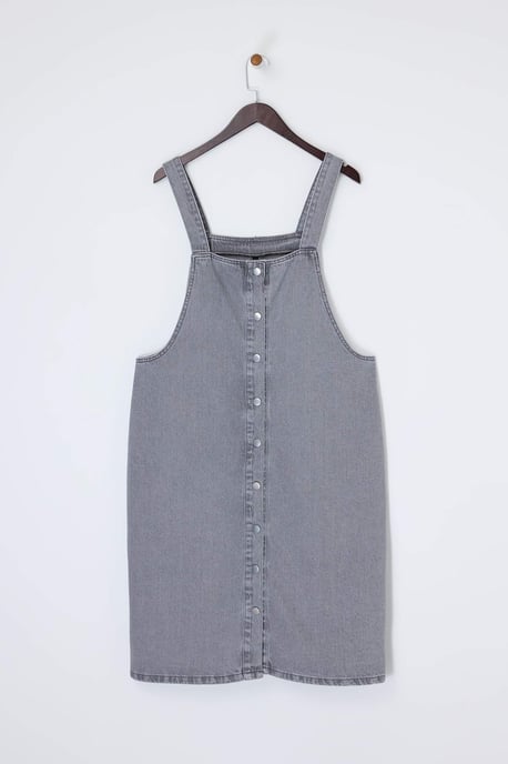 Trendyol Curve Damen Grau Einfarbig Midi Ärmellos Casual Gilet Große Größen Kleid - Image 3