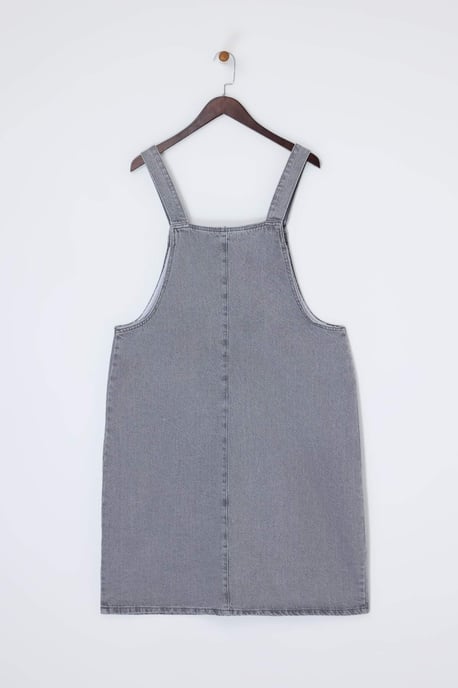 Trendyol Curve Damen Grau Einfarbig Midi Ärmellos Casual Gilet Große Größen Kleid - Image 4
