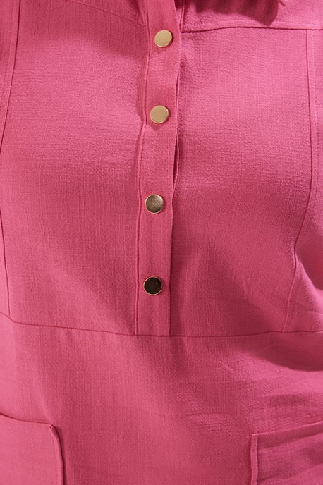 Trendyol Curve Damen Rosa Einfarbig Midi Kurz Cocktail A-Linie Große Größen Kleid - Image 3