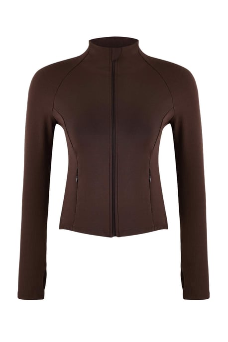 TRENDYOLMİLLA Damen Braun Einfarbig Tailliert Sport- Blazer - Image 5