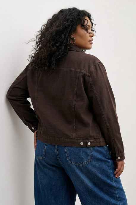 Trendyol Curve Damen Braun Einfarbig Lang Regular Fit Große Größen Blazer - Image 2