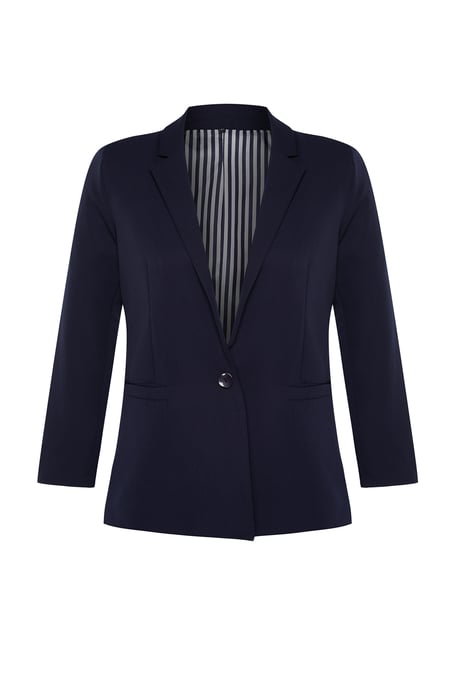 Trendyol Curve Damen Dunkelblau Einfarbig Lang Regular Fit Große Größen Blazer - Image 5