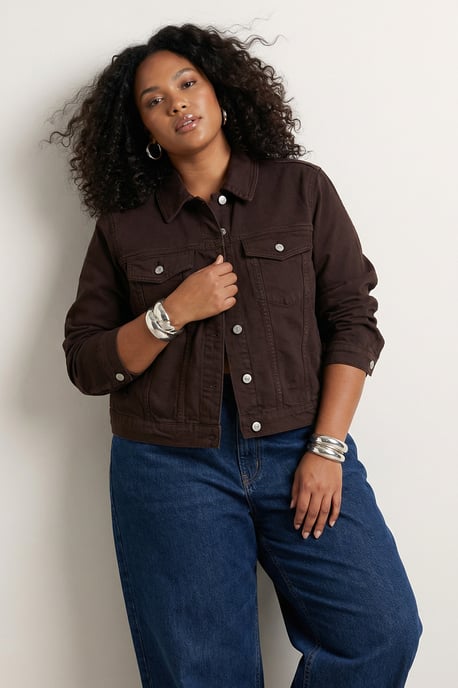 Trendyol Curve Damen Braun Einfarbig Lang Regular Fit Große Größen Blazer - Image 6