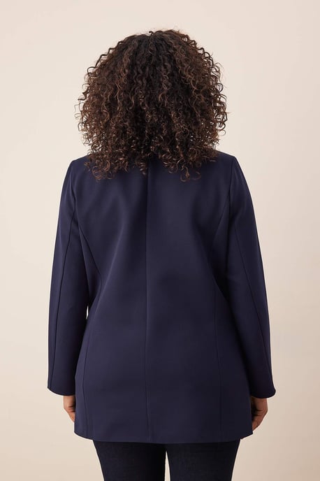 Trendyol Curve Damen Dunkelblau Einfarbig Lang Oversize Große Größen Blazer - Image 3