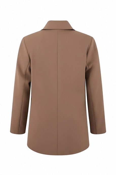 Trendyol Curve Damen Braun Einfarbig Lang Regular Fit Große Größen Blazer - Image 5