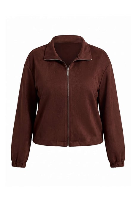 Trendyol Curve Damen Braun Einfarbig Lang, Tailliert Große Größen Blazer - Image 4