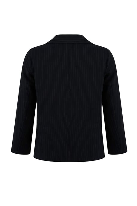 Trendyol Curve Damen Dunkelblau Gestreift Lang Oversize Große Größen Blazer - Image 5
