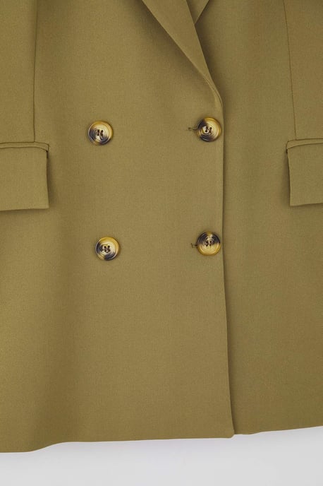 Trendyol Curve Damen Khaki Einfarbig Lang Oversize Große Größen Blazer - Image 5