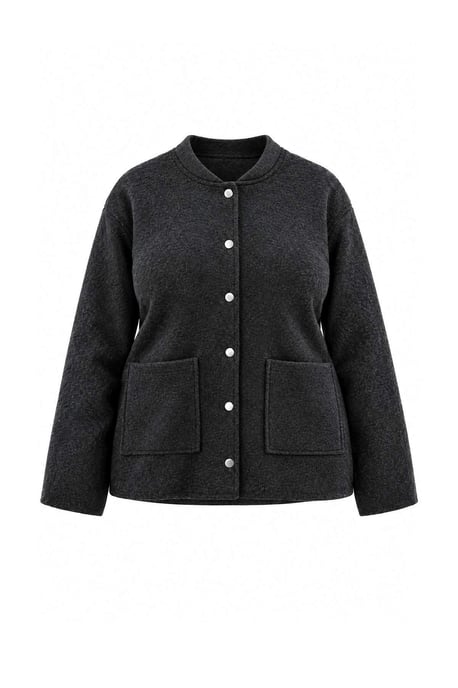 Trendyol Curve Damen Grau Einfarbig Lang, Regular Fit Große Größen Blazer - Image 1