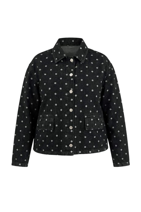 Trendyol Curve Damen Grau Gepunktet Lang, Oversize Große Größen Blazer - Image 3