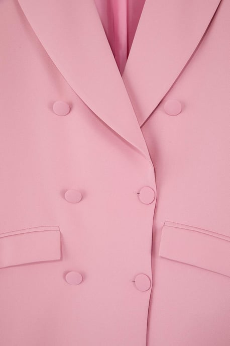 Trendyol Curve Damen Dunkelblau Einfarbig Lang Regular Fit Große Größen Blazer - Image 3