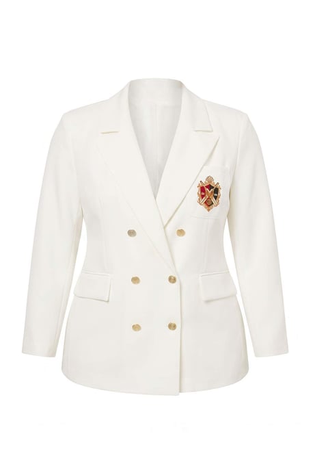 Trendyol Curve Damen Ecru Einfarbig Lang Tailliert Große Größen Blazer - Image 3