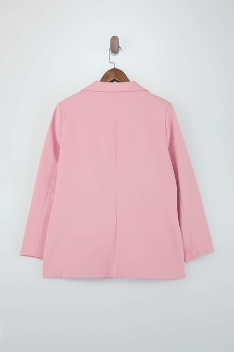 Trendyol Curve Damen Dunkelblau Einfarbig Lang Regular Fit Große Größen Blazer - Image 4