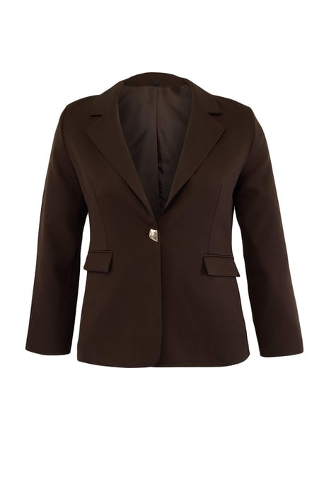 Trendyol Curve Damen Braun Einfarbig Lang Tailliert Große Größen Blazer - Image 2