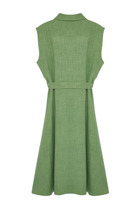 Trendyol Curve Damen Grün Einfarbig Midi Kurz Casual A-Linie Große Größen Kleid - Image 2