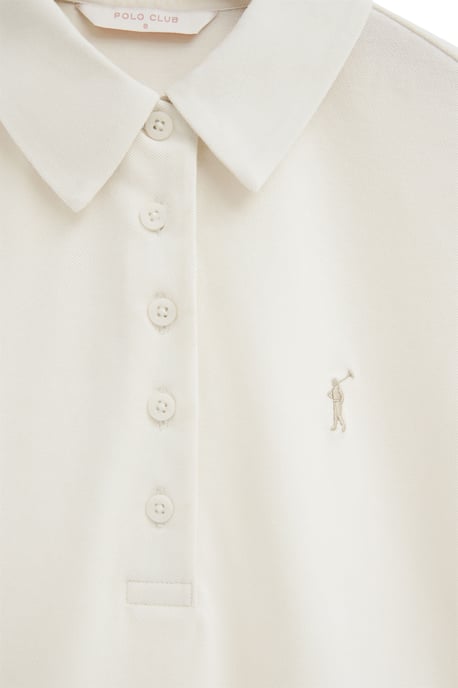 Kurzärmliges Poloshirt in schmaler Passform mit Rigby Go Stickerei naturweiß - Image 3