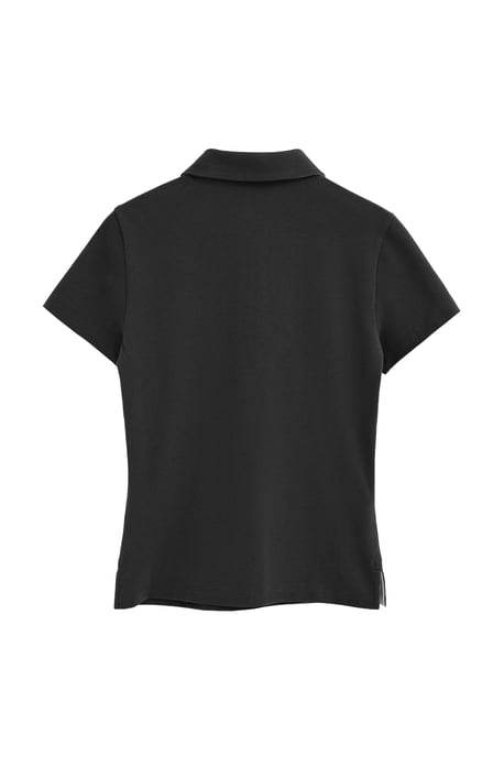 Kurzärmliges Poloshirt in schmaler Passform mit Rigby Go Stickerei schwarz - Image 2