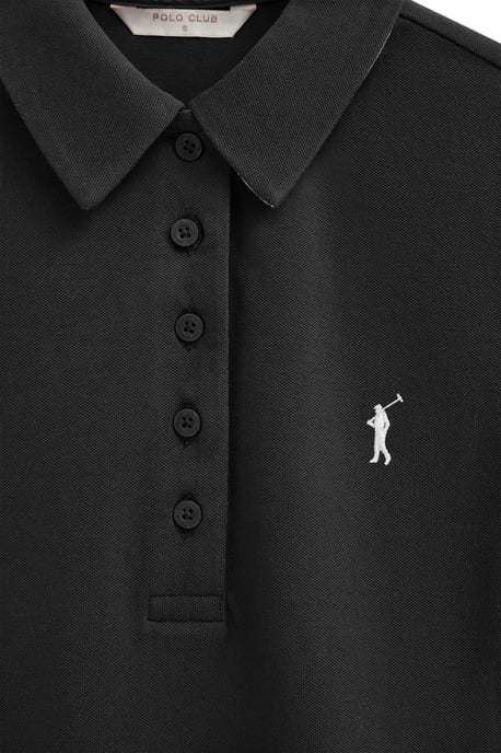 Kurzärmliges Poloshirt in schmaler Passform mit Rigby Go Stickerei schwarz - Image 3