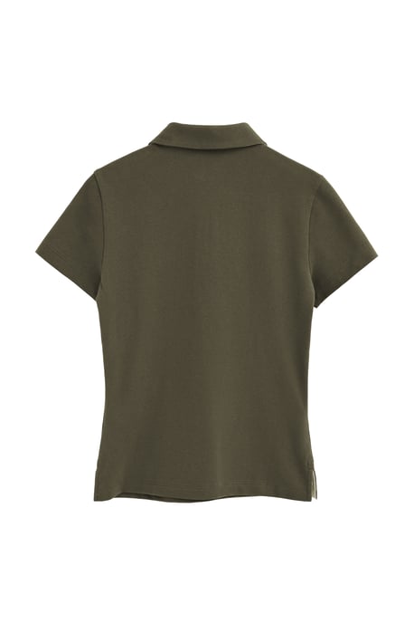 Kurzärmliges Poloshirt in schmaler Passform mit Rigby Go Stickerei militärgrün - Image 2