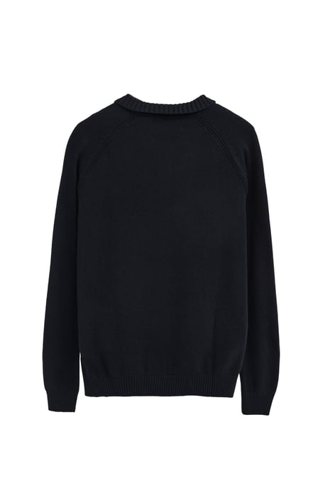 Pullover aus Wollgemisch mit Polokragen und Rigby Go Logo marineblau - Image 2