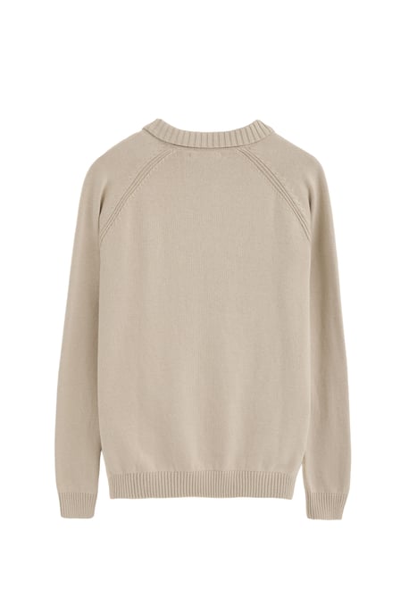 Pullover aus Wollgemisch mit Polokragen und Rigby Go Logo beige - Image 2