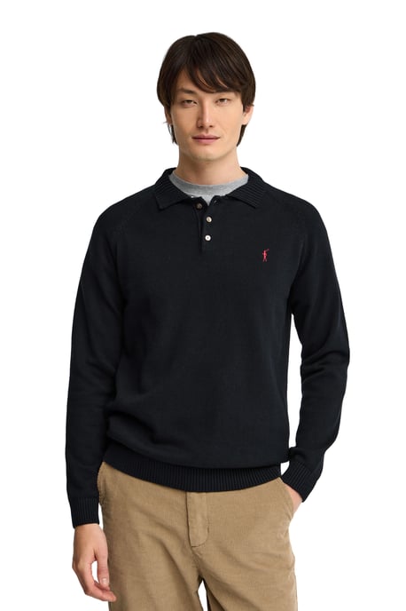 Pullover aus Wollgemisch mit Polokragen und Rigby Go Logo marineblau - Image 4