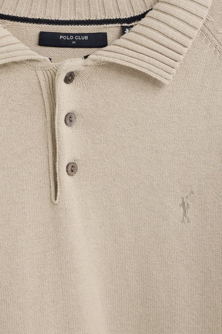 Pullover aus Wollgemisch mit Polokragen und Rigby Go Logo beige - Image 3