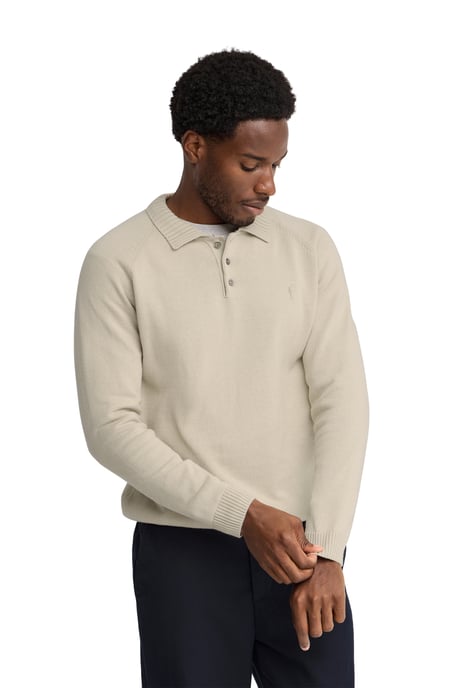 Pullover aus Wollgemisch mit Polokragen und Rigby Go Logo beige - Image 4