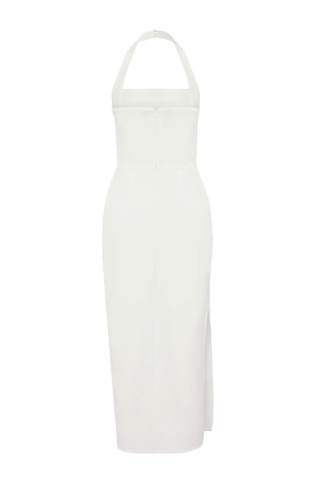 TRENDYOLMİLLA Damen Weiß Einfarbig Midi Ärmellos Elegant/Abend Bodycon Kleider - Image 5