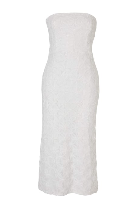 TRENDYOLMİLLA Damen Weiß Geblümt Midi Ärmellos Gerade Kleider - Image 5