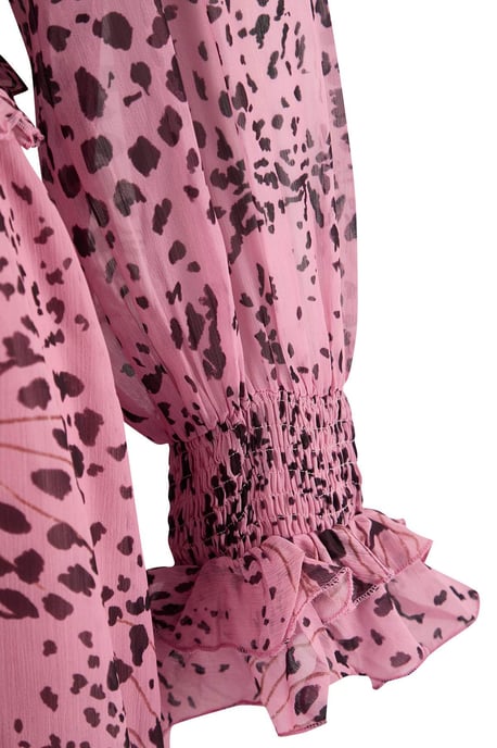 Trendyol Curve Damen Rosa Animal-Print Midi Lang Abend / Alltag A-Linie Große Größen Kleid - Image 5
