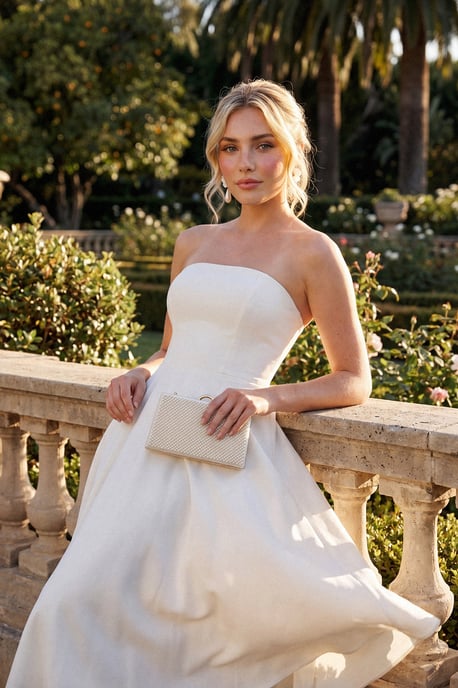 TRENDYOLMİLLA Damen Weiß Einfarbig Midi Ärmellos Elegant/Abend Skater Kleider - Image 3