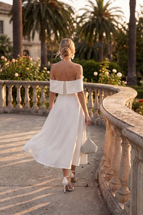 TRENDYOLMİLLA Damen Weiß Einfarbig Midi Ärmellos Elegant/Abend Skater Kleider - Image 2