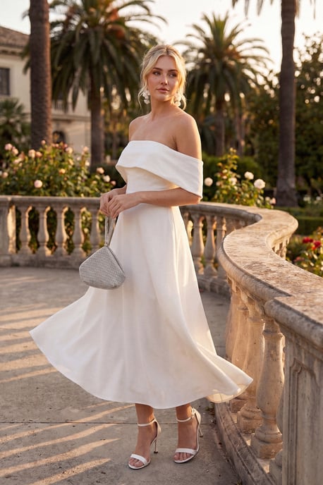 TRENDYOLMİLLA Damen Weiß Einfarbig Midi Ärmellos Elegant/Abend Skater Kleider - Image 3
