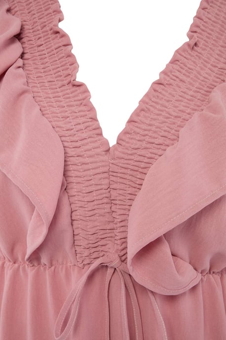 Trendyol Curve Damen Rosa Einfarbig Midi Ärmellos Casual A-Linie Große Größen Kleid - Image 3