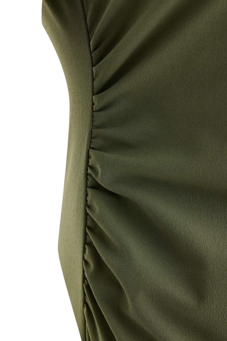 Trendyol Curve Damen Khaki Einfarbig Midi Ärmellos A-Linie Große Größen Kleid - Image 5