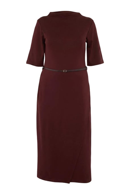 Trendyol Curve Damen Braun Einfarbig Midi Kurz A-Linie Große Größen Kleid - Image 4