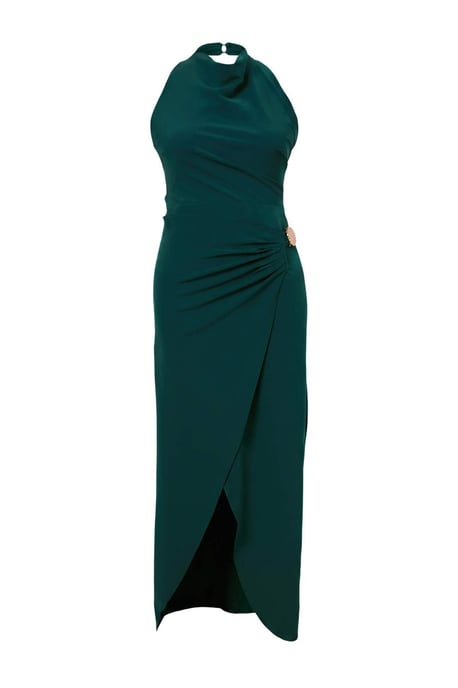 Trendyol Curve Damen Grün Einfarbig Midi Ärmellos Bodycon Große Größen Kleid - Image 3