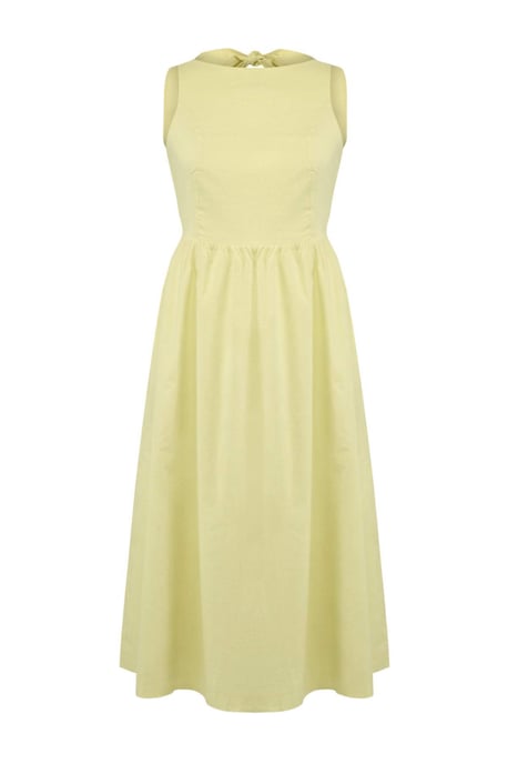 Trendyol Curve Damen Gelb Einfarbig Midi Ärmellos A-Linie Große Größen Kleid - Image 3