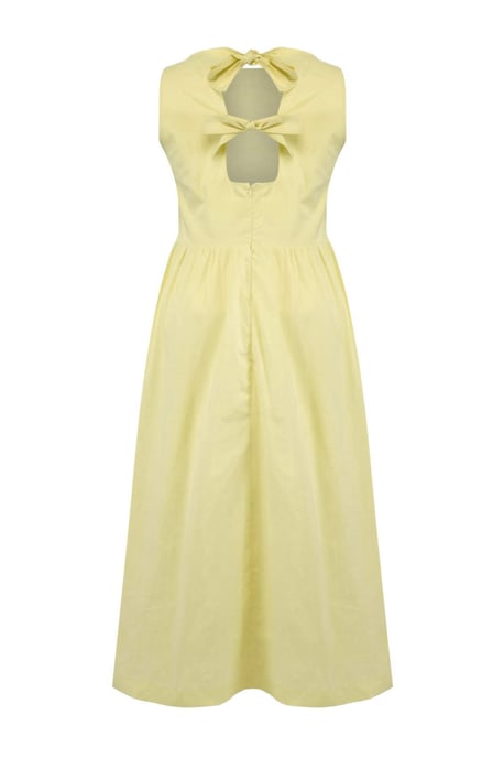 Trendyol Curve Damen Gelb Einfarbig Midi Ärmellos A-Linie Große Größen Kleid - Image 4