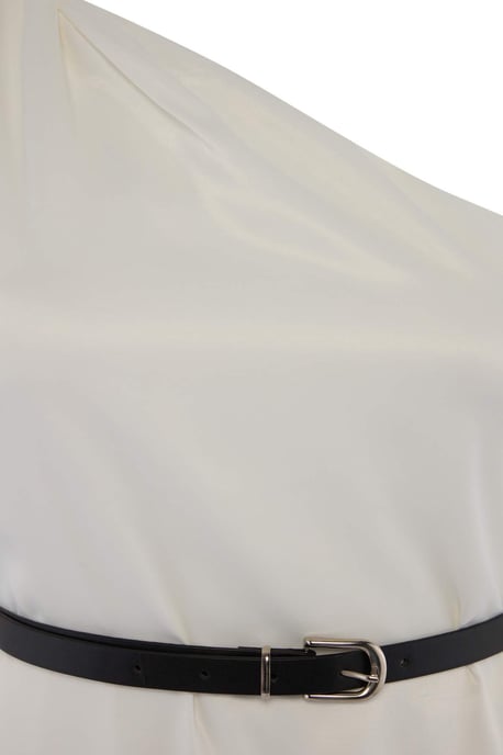 Trendyol Curve Damen Weiß Einfarbig Midi Ärmellos Party A-Linie Große Größen Kleid - Image 5