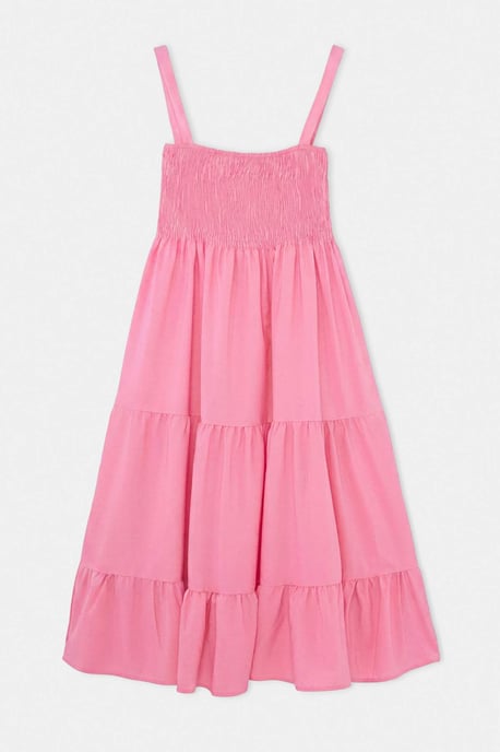 Trendyol Curve Damen Rosa Einfarbig Midi Ärmellos Abend / Alltag Skater Große Größen Kleid - Image 4