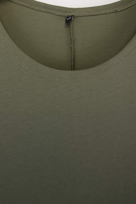 Trendyol Curve Damen Khaki Einfarbig Midi Ärmellos Casual A-Linie Große Größen Kleid - Image 4