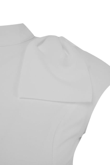 Trendyol Curve Damen Weiß Einfarbig Midi Kurz Party Skater Große Größen Kleid - Image 4