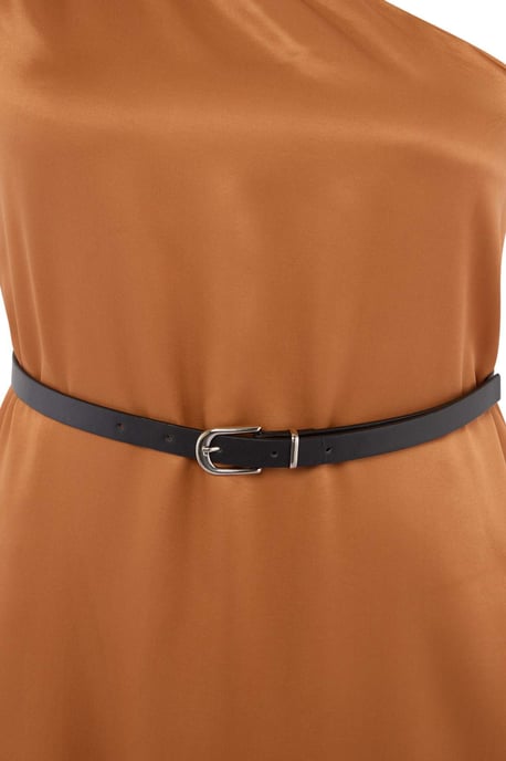 Trendyol Curve Damen Braun Einfarbig Midi Ärmellos Party A-Linie Große Größen Kleid - Image 5