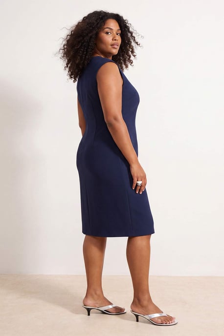 Trendyol Curve Damen Grün Einfarbig Midi Ärmellos Bodycon Große Größen Kleid - Image 2